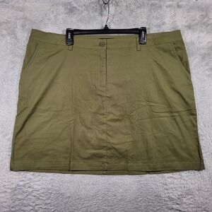 Ellos Skort Skirt Womens 16 Green Chino Tennis Golf NWOT